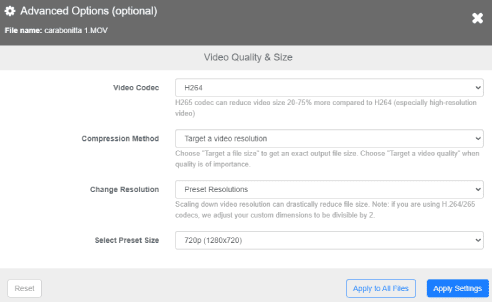 Réduisez la taille de la vidéo en ligne