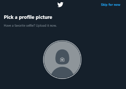 Ajout de la photo de profil lors de la création du compte Twitter