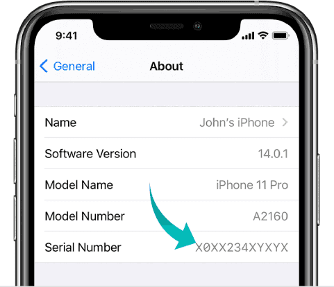 Trouvez le numéro de série de l'iPhone
