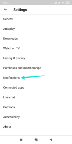 Entrez les paramètres de notification