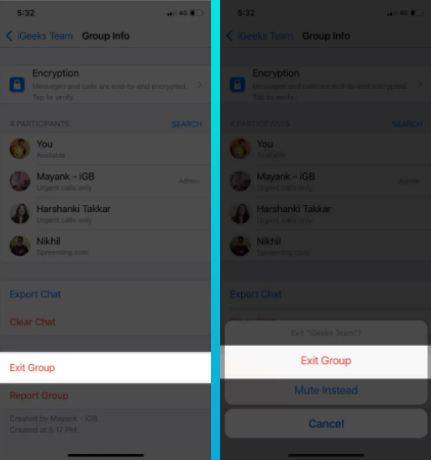 Quitter un groupe Whatsapp