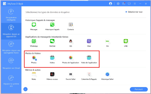 Récupérer des photos supprimées via D-back