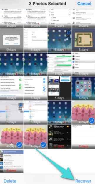 Récupérer des photos supprimées via une application Photos