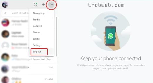 Quitter le Web Whatsapp