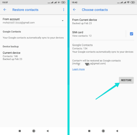 Récupérer les numéros supprimés du téléphone via un compte Google