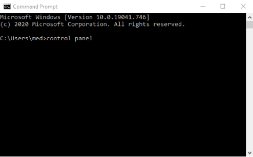 Ouvrez le Panneau de configuration via l'invite de commande sur Windows 10