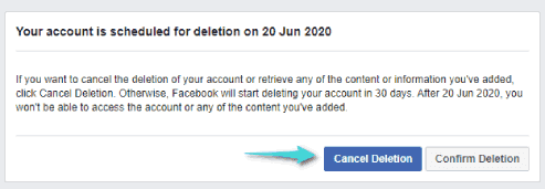 Récupérez le compte Facebook après l'avoir supprimé