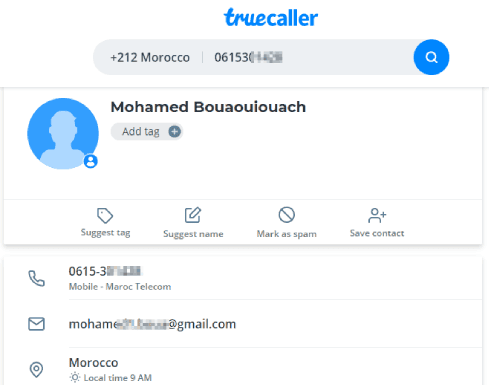 Détectez le nom de l'appelant en entrant son numéro de téléphone