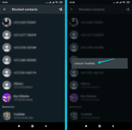 Comment débloquer un numéro sur Whatsapp