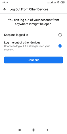 Déconnectez-vous du compte Facebook des appareils