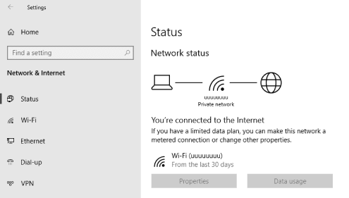 Vérifiez l'état de la connexion Internet