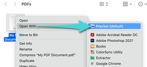 Ouvrir une image sur une application Preview