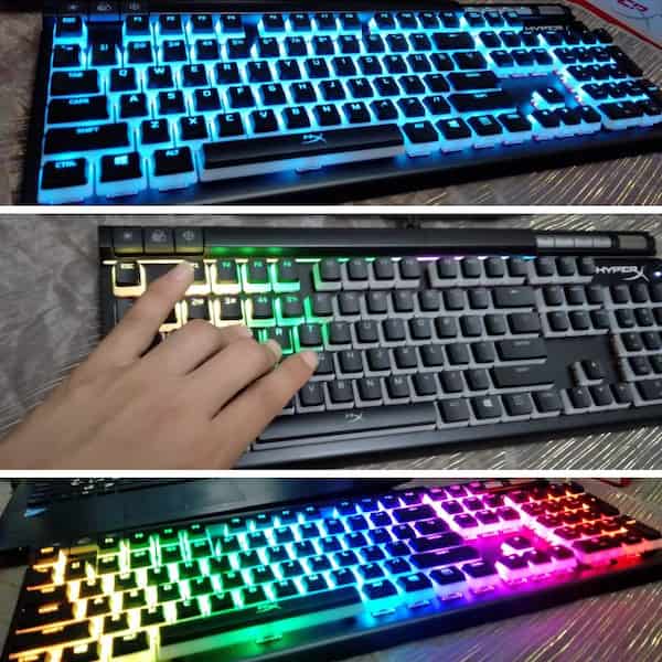 motifs lumineux du clavier Hyperx alloy elite 2