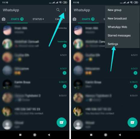 Paramètres Whatsapp