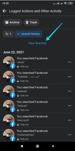 Effacer votre historique de recherche Facebook
