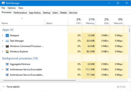 Ouvrir Task Manager Via un raccourci clavier
