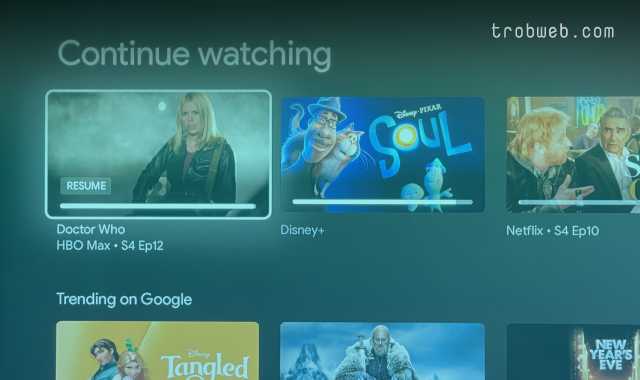 Masquer les films de la section Continue Watching sur Google TV