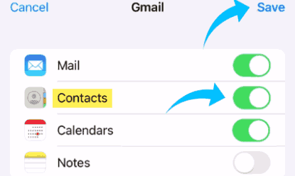importer des contacts google sur iphone