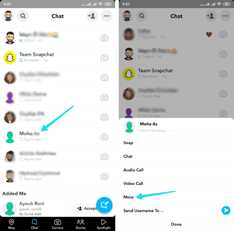 Supprimer un ami de votre compte Snapchat