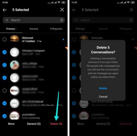Comment supprimer les chats Instagram à la fois