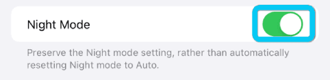 Désactiver le mode nuit automatique sur iPhone