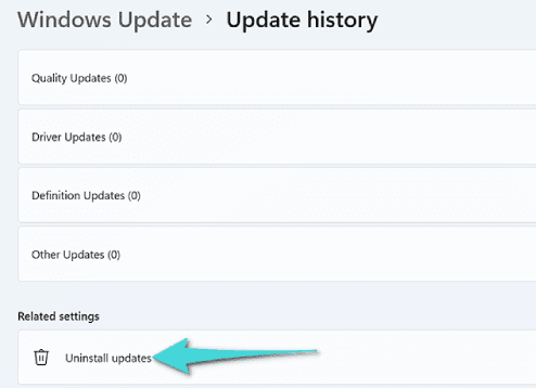 Supprimer une mise à jour dans Windows 11
