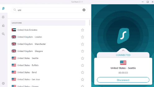 استخدام Surfshark VPN Pour se connecter via différentes adresses IP