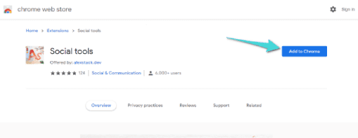 Ajouter une extension Social Tools dans le navigateur Chrome