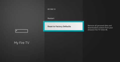 إعادة تعيين إعدادات Fire TV