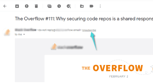 Désabonnez-vous avec un e-mail à Gmail
