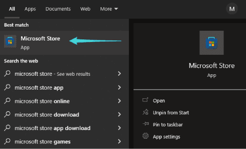 Ouvrez Microsoft Store sur Windows