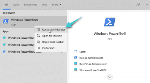 Activé Windows PowerShell En tant qu'administrateur