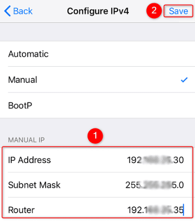 Définir une adresse IP statique pour iPhone