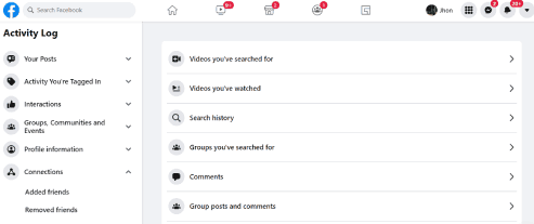 كيفية مسح سجل النشاطات في فيسبوك