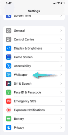Paramètres de fond d'écran iPhone