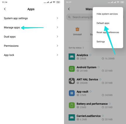 Définir les applications par défaut sur Android