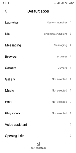 Applications par défaut sur Android