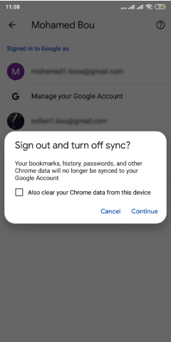 supprimer le compte google