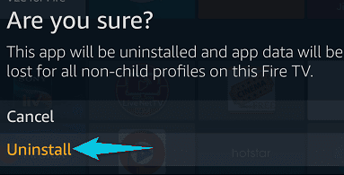 Désinstaller une application dans Amazon Fire TV