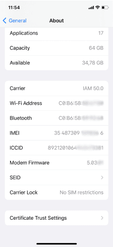 Découvrez le numéro IMEI pour iphone