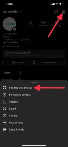 Paramètres et confidentialité sur Instagram