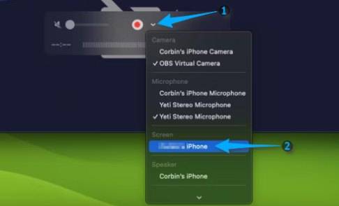 Afficher l'écran de l'iPhone sur Mac en utilisant QuickTime Player