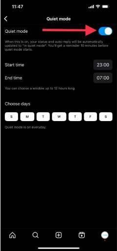 Comment activer le mode silencieux sur Instagram