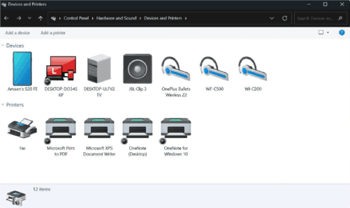 كيفية فتح "Device and Printers" في ويندوز 11