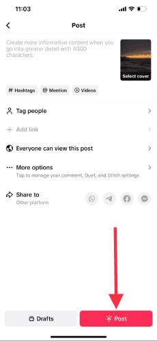 Publier une vidéo sur Tiktok