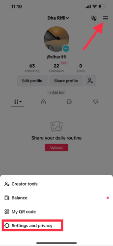 Paramètres et confidentialité sur TikTok
