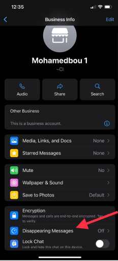 Activer la suppression automatique des messages Whatsapp