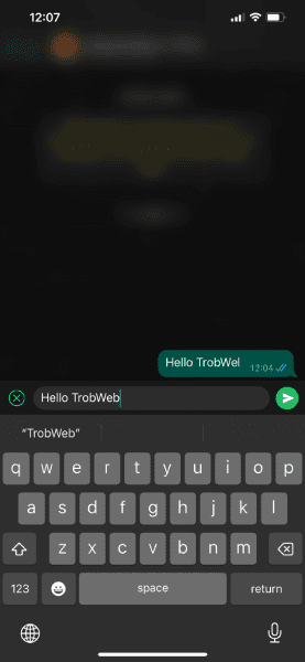 Modifier le message après l'envoi sur Whatsapp