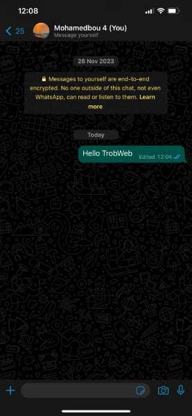 Comment modifier le message après l'envoi sur Whatsapp